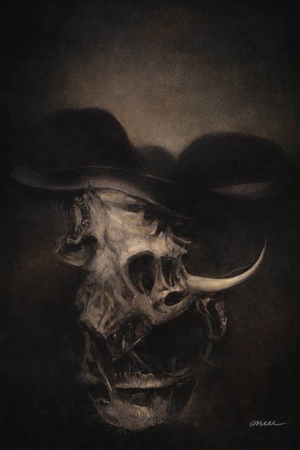 Cranium Cowboy by Mateo Vegas — original Southwestern modern painting